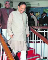 Chief Minister Maj Gen B.C. Khanduri (retd) enters the House