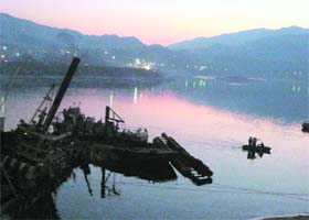 A view of the BBMB dredger