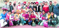 Members of the team that won the 30th Junior Punjab State Football Championship held at Khadoor Sahib recently