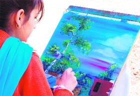 STROKES OF TALENT: Youngsters displaying their potential in an on-the-spot painting competition