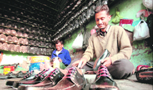 A shoemaking unit in Jammu.