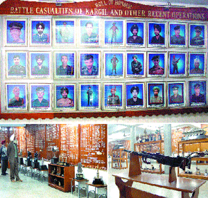 Pictures of martyrs, weapons and other things on display at the Hall of Fame built inside the Punjab State War Memorial in Jalandhar.