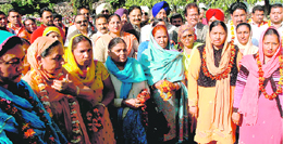 Newly elected sarpanches and panches with former union minister Harmohan Dhawan at his residence in Chandigarh on Wednesday.