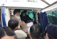 Chief Minister Parkash Singh Badal specially flew to Bathinda on Thursday to pick up his son and SAD chief, Sukhbir Singh Badal and daughter-in-law, Harsimrat Kaur, who were touring Bathinda and Muktsar, respectively.