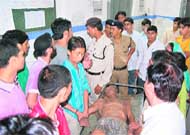An accident victim waits for treatment in the emergency ward