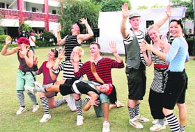 Students from Denmark at the Indo-Danish cultural show in Ludhiana