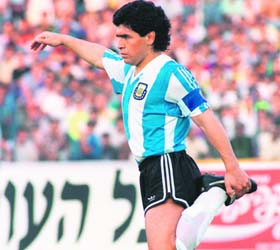 A file photo of Argentinas soccer legend and current national coach Diego Maradona