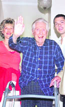 File picture of former FBI deputy director Mark Felt with his daughter Joan Felt (left) and grandson Nick Jones.