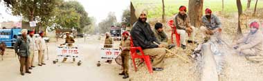 Police has been deployed in strength in village Jalal to prevent anyone from proceeding towards the Dera Sacha Sauda headquarters at Salabatpura in Bathinda 