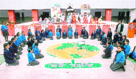 Students of Sacred Heart School, Chandigarh, take part in the Christmas celebrations.