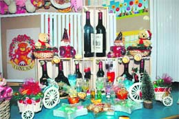 Candles, chocolates and soft toys displayed at a gift shop in Dehradun. 