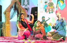 Students stage a play during the annual function at Greenland Convent School in Ludhiana