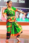 A student of the dental college performs during their first annual function organised at PU in Chandigarh