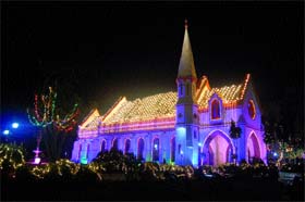 A view of the illuminated St Paul Church in Amritsar