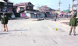 Ahead of the last phase of elections slated for December 24, CRPF jawans step up vigil in Srinagar district on Monday.