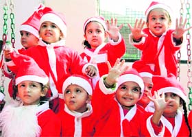Children take part in Christmas celebrations in Ludhiana