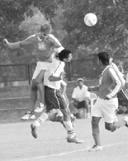 Chandigarh Football Academy and Sikh Temple Football Club of Canada during the match in Chandigarh on Wednesday.