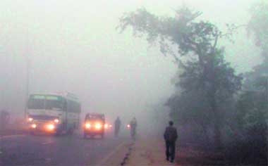 Heavy fog engulfed Ludhiana till late morning on Friday, forcing vehicles to switch on their headlights
