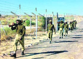 BSF jawans on vigil along the Indo-Pak border in Barmer district of Rajasthan