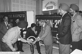 Dr Raj Bahadur, director principal of Government Medical College and Hospital, Chandigarh, along with Dr RL Mittal light the ceremonial lamp in Patiala on Sunday. 