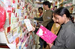 People buying colourfully and creatively crafted cards as New Year is drawing near to wish their near and dear ones