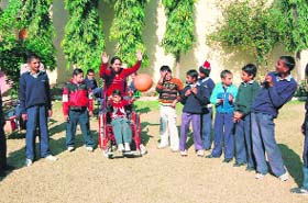 Special children play at a school run by Disha, a Sirsa-based NGO
