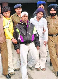 The accused being taken for medical examination in Chandigarh