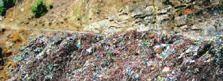 A garbage dump on the road connecting Kishtwar with the rest of the state.
