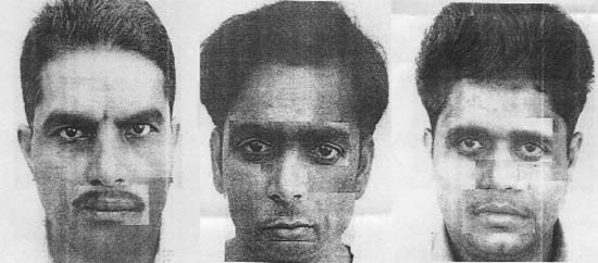 Sketches of the suspects who looted the Punjab National Bank.