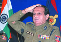 Police commissioner Y.S. Dadwal at Delhi police annual press conference in New Delhi on Friday.