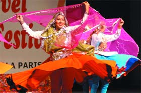 Artistes from Haryana perform during the Haryanvi Folk Festival at Kamani Auditorium in New Delhi