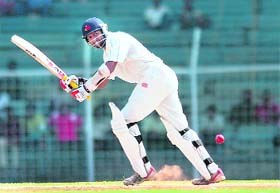 Mumbais Wasim Jaffer in action during the semifinal Ranji Trophy match against Saurastra in Chennai