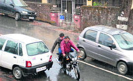 It drizzled at Dharamsala on Tuesday.