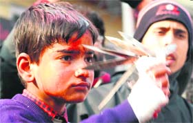 Shia Muslims take out a procession in Srinagar on the occasion of Muharram