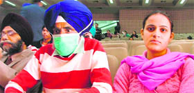 Varinderjit Kaur along with her father Gurcharan Singh Dhaliwal.