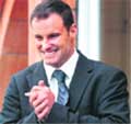 Englands Test captain Andrew Strauss poses for photographs following a press conference at Lords Cricket Ground, in London,