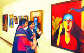 An exhibition of paintings organised in Gurgaon.