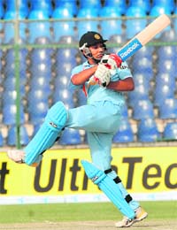 Rohit Sharma, who scored an unbeaten century on the first day of the Ranji Trophy final against UP