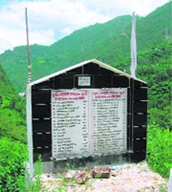 A memorial for the 36 people of Swate village who were killed when their bus fell into a gorge on border of Rudrprayag and Chamoli a few years ago.
