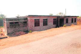 An incomplete hospital building in Ghad Jarot village near Nagrota Surian town in Kangra district. 