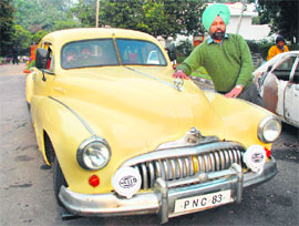 Fateh Singh Chahal with his Buick 1948