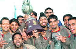 Elated Panjab Universitys cagers after winning the All-India Inter-Zonal University Basketball Championship for Men on the PU campus