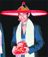 Olympic gold medalist shooter Abhinav Bindra posing for lensmen during a felicitation function in New Delhi