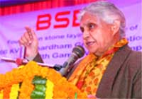 Chief Minister Sheila Dikshit at the stone-laying ceremony in New Delhi