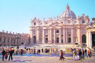 The great bells of St Peter's Basilica in Vatican city are rung by hand to mark liturgical festivals or papal elections and deaths