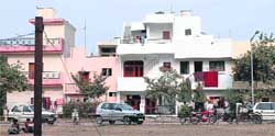 The cheap houses that have encroached on administrations land in Sector 19-C, Chandigarh.