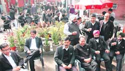 Lawyers protest at the district courts in Chandigarh