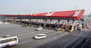 A view of toll plaza between Delhi and Gurgaon.