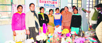 Students take part in a workshop in DAV College, Cheeka.