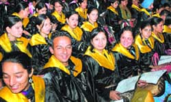 Students of Doaba College with their degrees during a convocation in Jalandhar.